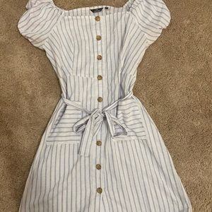 Linen Off the Shoulder Dress